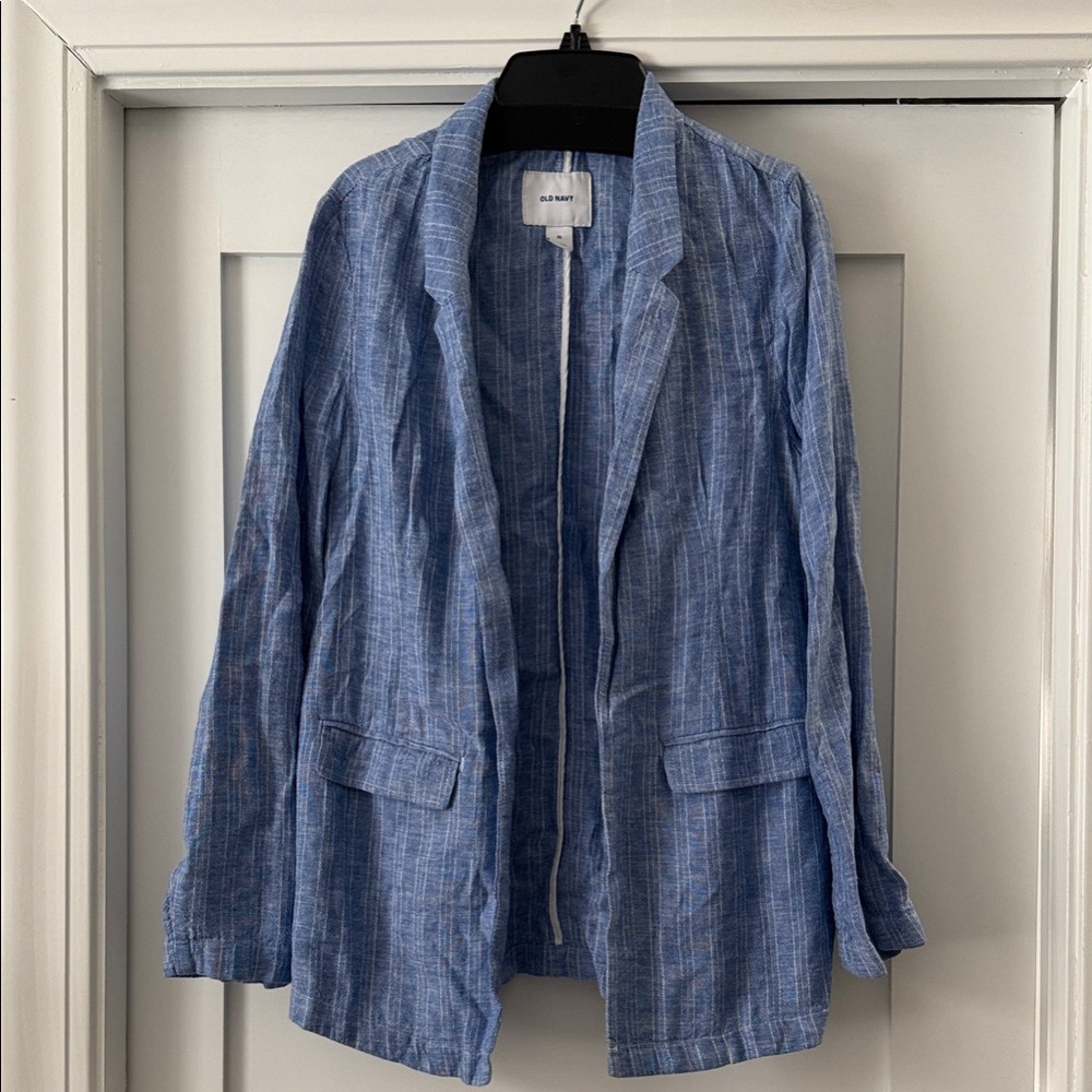 Old Navy Women's Blue Textured Blazer